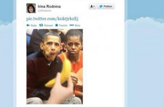 Illustration for article titled Russian Olympic Torchbearer Blames Racist Obama Tweet on Hackers